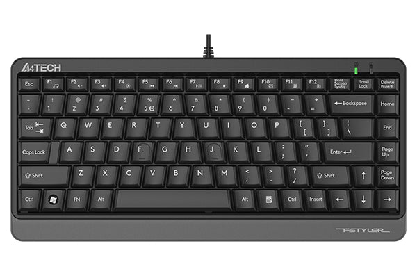 A4TECH FKS11 FSTYLER SLEEK NATURAL-A MULTIMEDIA COMPACT WIRED KEYBOARD (GRAY)