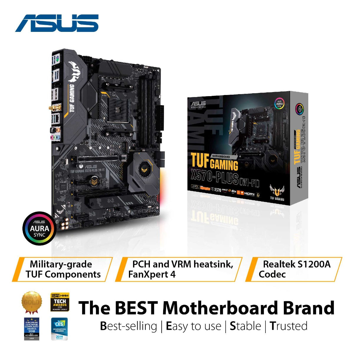 ASUS TUF X570-PLUS GAMING 4DDR4 M.2 MOTHERBOARD (HDMI, DP) W/ WIFI+BT