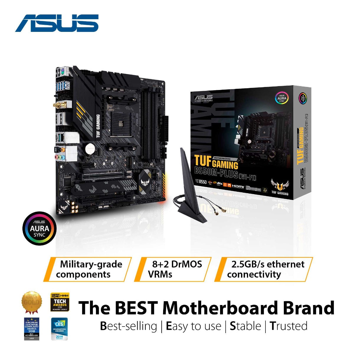 ASUS TUF B550M-PLUS (WIFI) 4DDR4 2XM.2 MOTHERBOARD (HDMI, DP) WIFI+BT