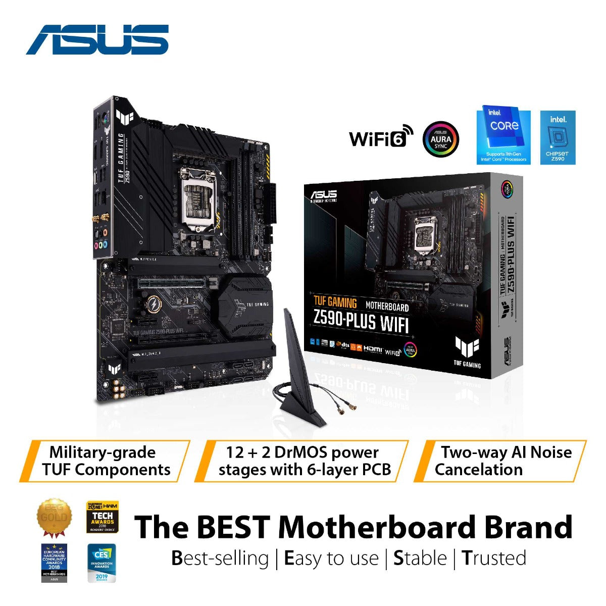 ASUS TUF GAMING Z590-PLUS WIFI 4DDR4 3XM.2 MOTHERBOARD (HDMI, DP) WIFI+BT