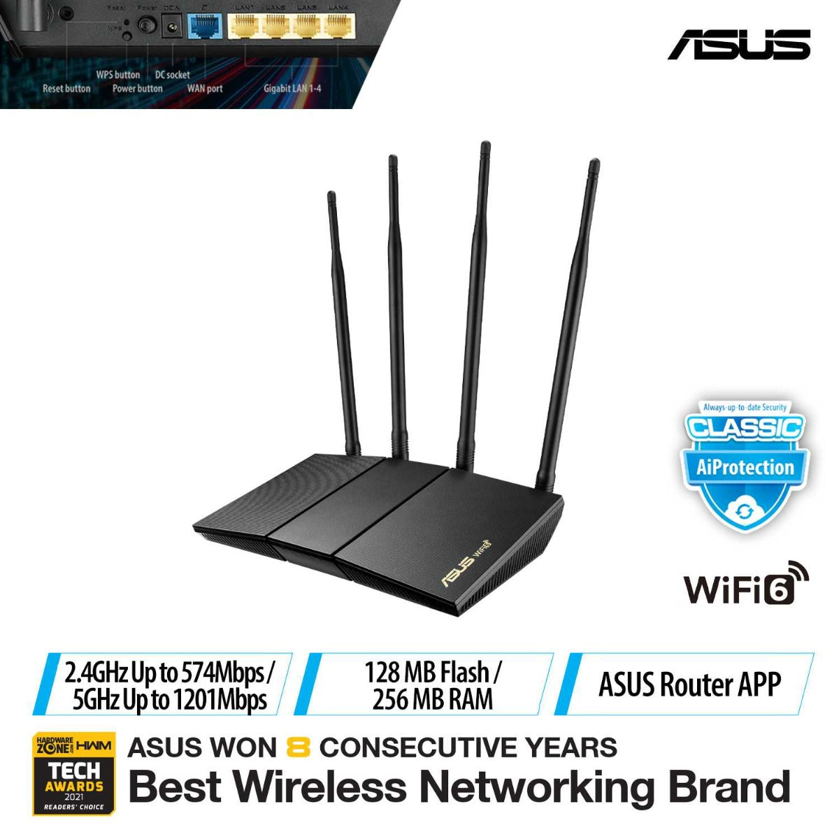 ASUS RT-AX1800HP AX1800 DUAL BAND WIFI 6 ROUTER