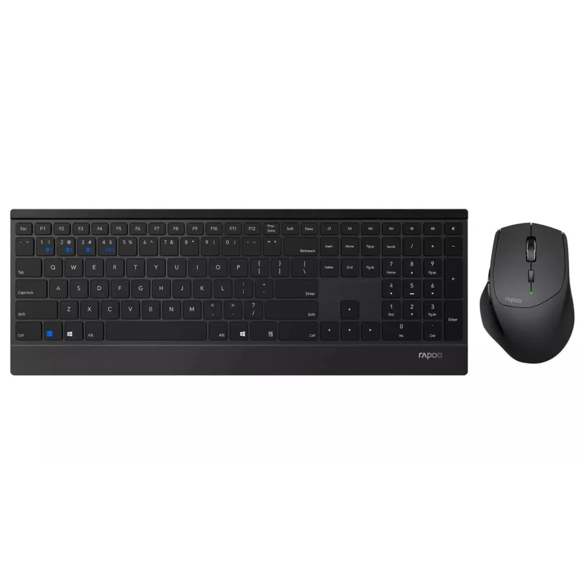 RAPOO 9500M MULTI-MODE 2.4G WIRELESS BLUETOOTH ULTRA SLIM KEYBOARD AND MOUSE (BLACK)
