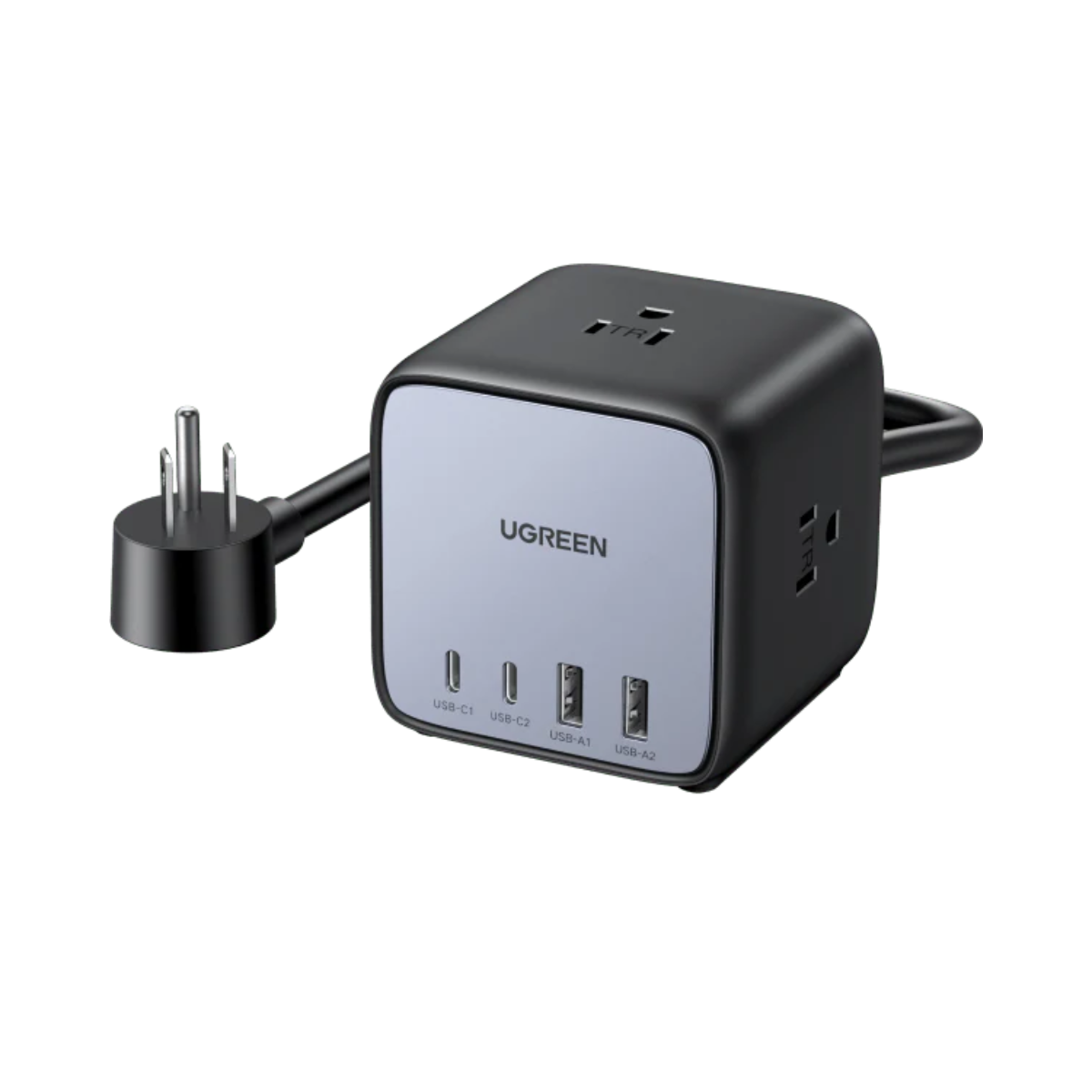 UGREEN 65W DIGINEST CUBE (2C2A) 3X3PRONG, 2XUSB-A, 2XUSB-C CHARGER (1.8M) SPACE GRAY