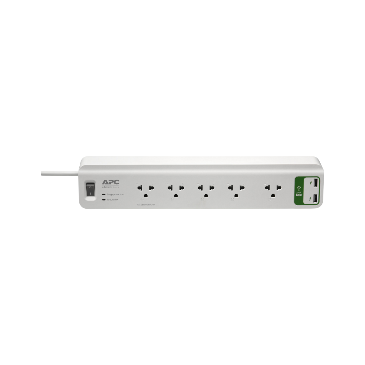 APC SURGE ARREST 5-OUTLET W/ 2X USB SURGE PROTECTOR (3METER)