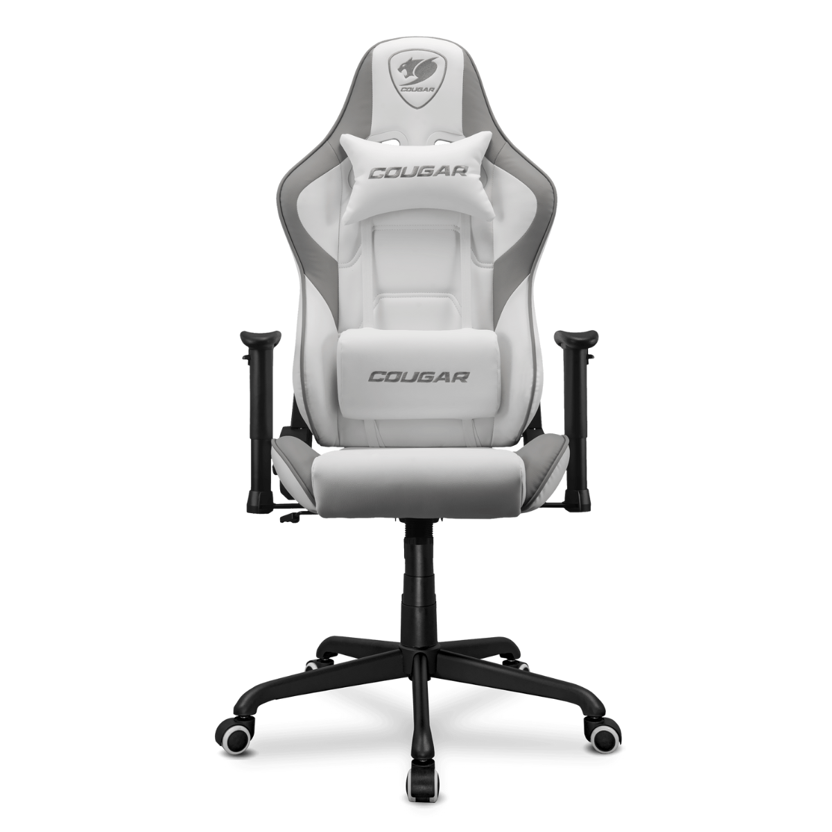 COUGAR ARMOR ELITE GAMING CHAIR W/ HEADREST & LUMBAR CUSHION (WHITE)