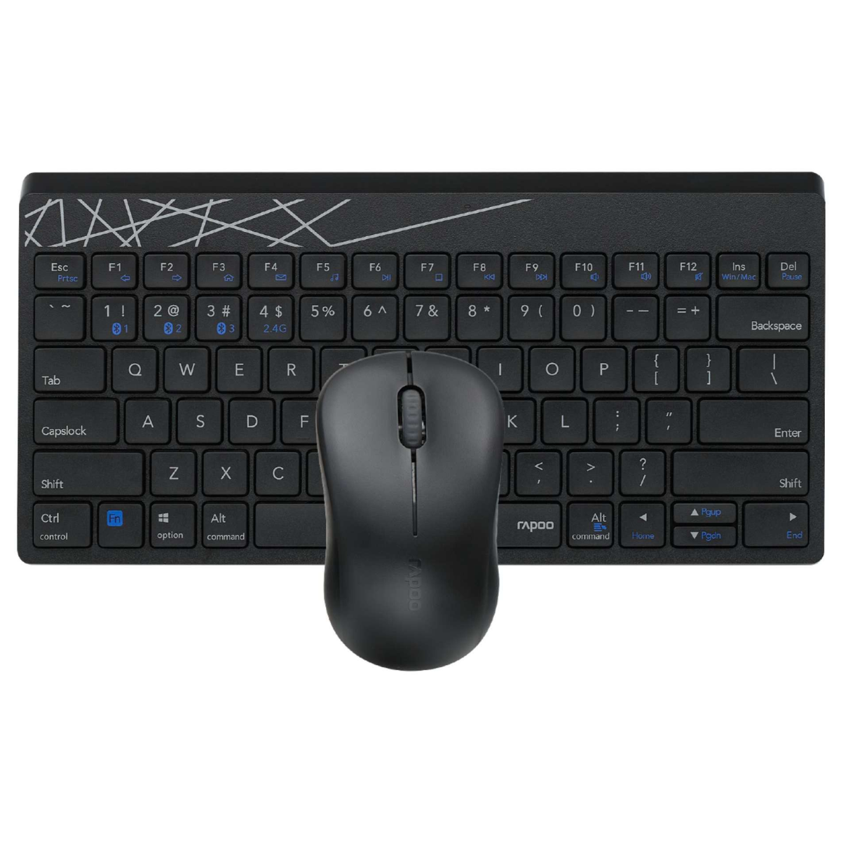 RAPOO 8000M MULTI-MODE WIRELESS KEYBOARD & MOUSE (BLACK)