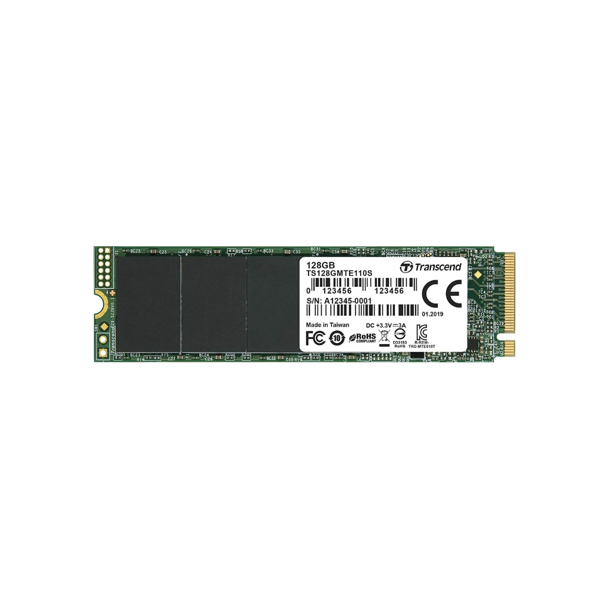 TRANSCEND 128GB MTE110S M.2 NVME 2280 SSD (TS128GMTE110S)