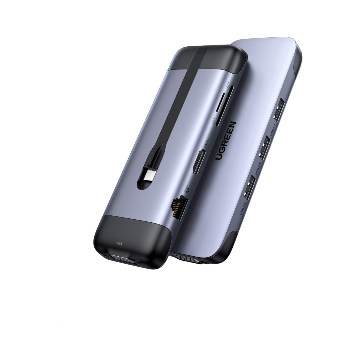 UGREEN 9 IN 1 USB-C HUB (3XUSB-A 3.0, USB-C, HDMI, VGA, RJ45, MICROSD, SD)