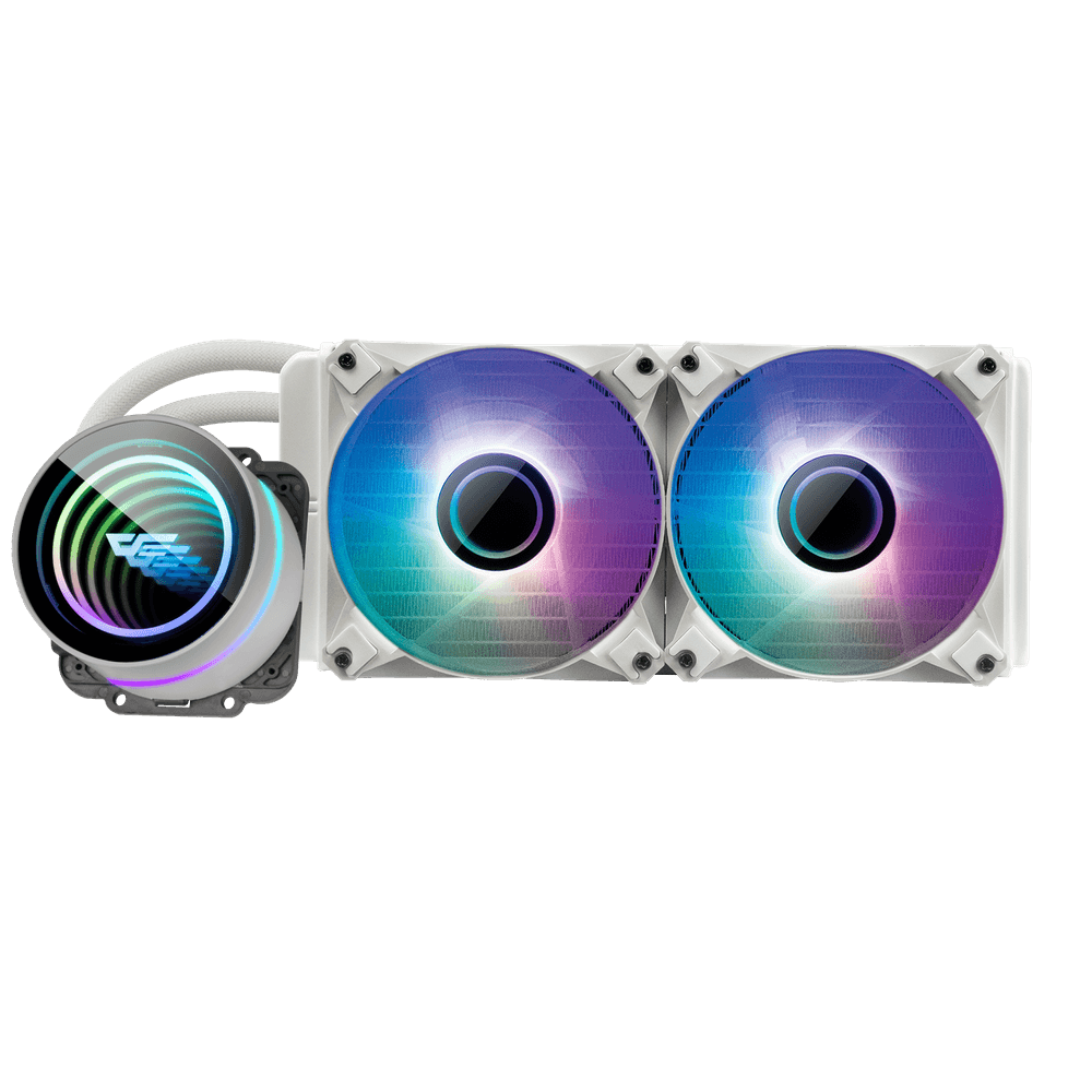 DARKFLASH TWISTER DX240 V2 ARGB AIO 240MM LIQUID CPU COOLER (LGA1700 READY) (WHITE)