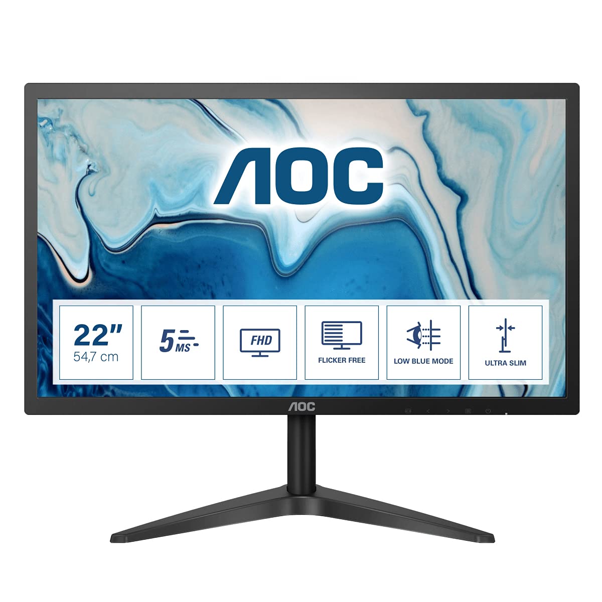 OPEN BOX : AOC 22B1H 21.5" WIDE BLACK FHD LED MONITOR (VGA, HDMI)