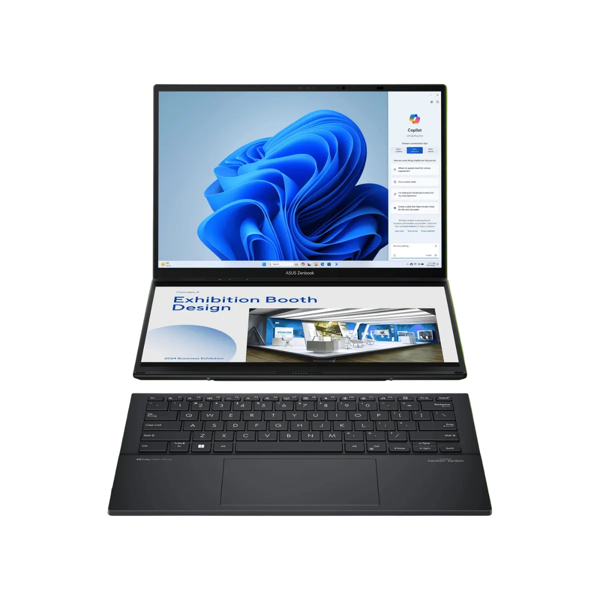 ASUS ZENBOOK DUO UX8406MA-PZ221WS ULTRA 7-155H/32GB/1TB NVME/14 120HZ/W11H/OFC21HS/TCH (GRY)