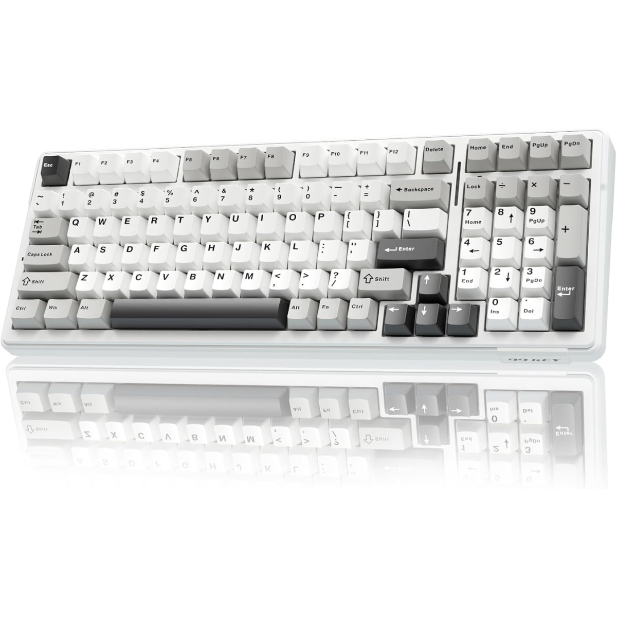 AULA F99 GASKET TRI-MODE MECHANICAL KEYBOARD (LINEAR SWITCH/SWAPPBL) GREY/WHITE/DARK GREY