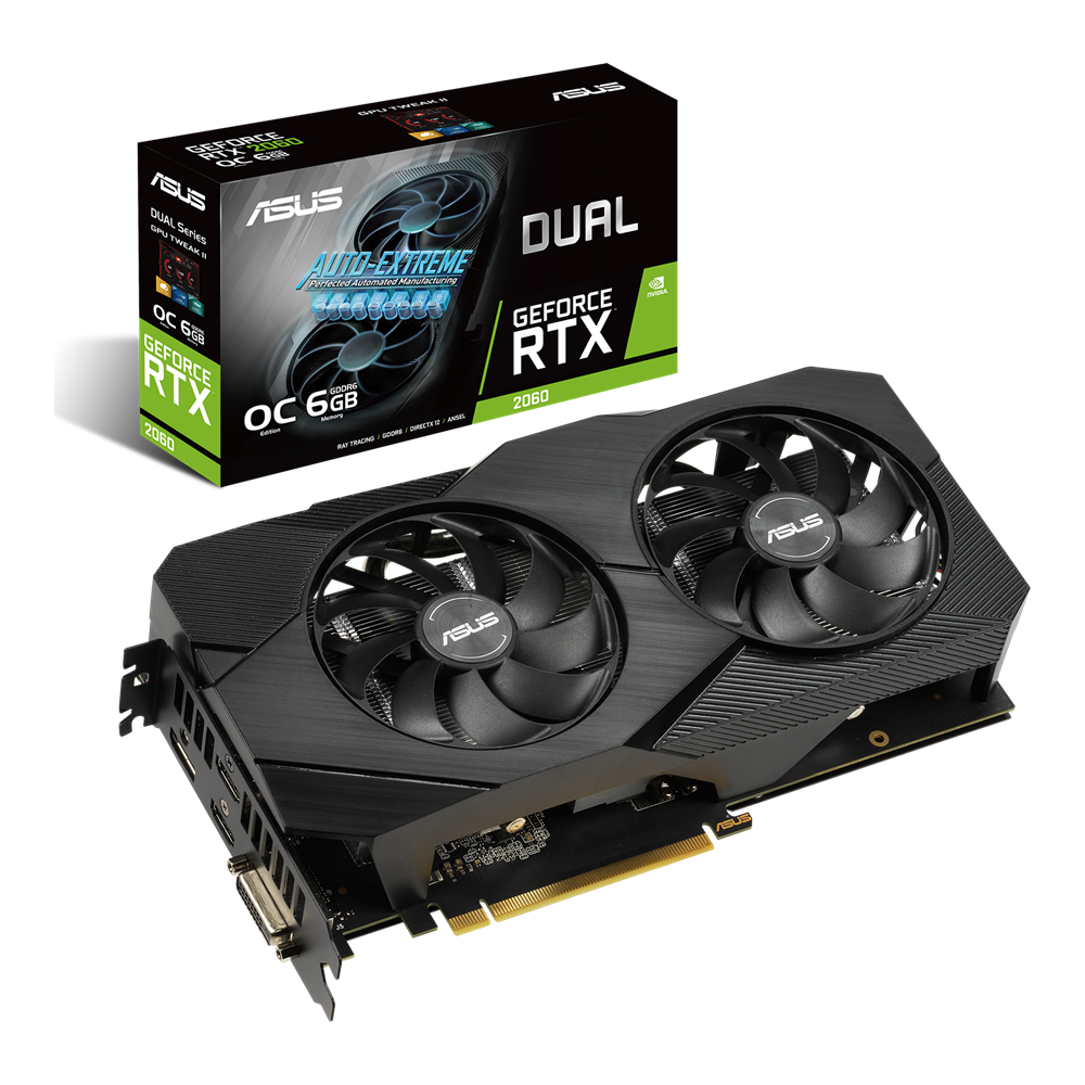 ASUS NVIDIA RTX 2060 6144MB 192BIT GDDR6 DUAL-O6G-EVO (DVI, 2XHDMI, DP)