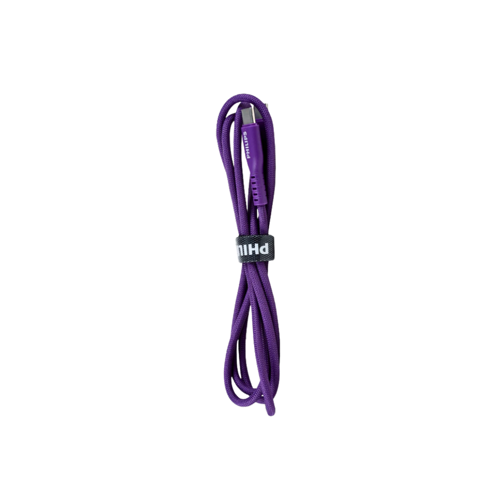 PHILIPS USB-C (M) TO USB-C (M) 60W BRAIDED CABLE (4FT/1.2M) PURPLE