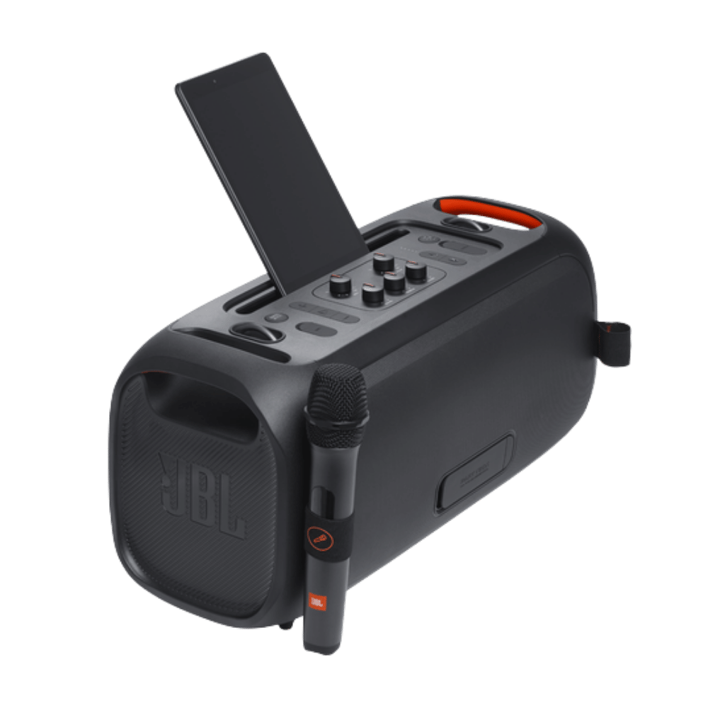 JBL PARTYBOX ON-THE-GO PORTABLE BLUETOOTH SPEAKER W/ WIRELESS MIC (BLACK)