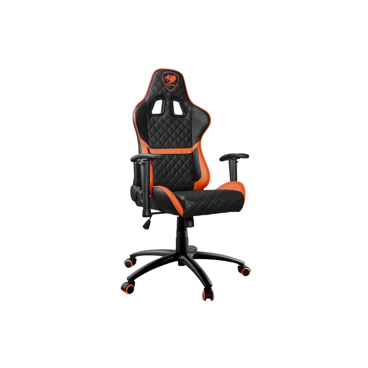 COUGAR ARMOR ONE GAMING CHAIR W/ HEADREST & LUMBAR CUSHION (BLACK/ORANGE)