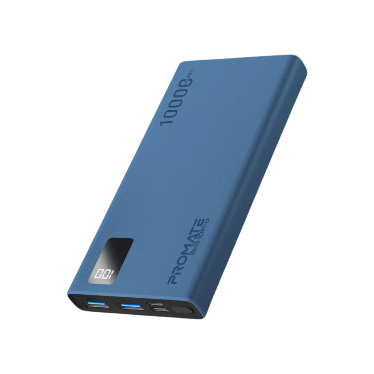 PROMATE BOLT-10 PRO 10000MAH POWERBANK 2XUSB/M-USB 2A/USB-C 2A