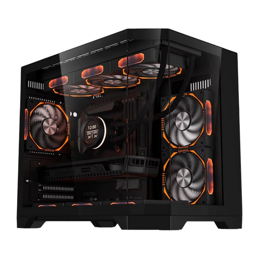 COOLMAN SPECTRA CASE M-ATX CASE W/ TEMPERED GLASS SIDE PANEL, LCD SCREEN