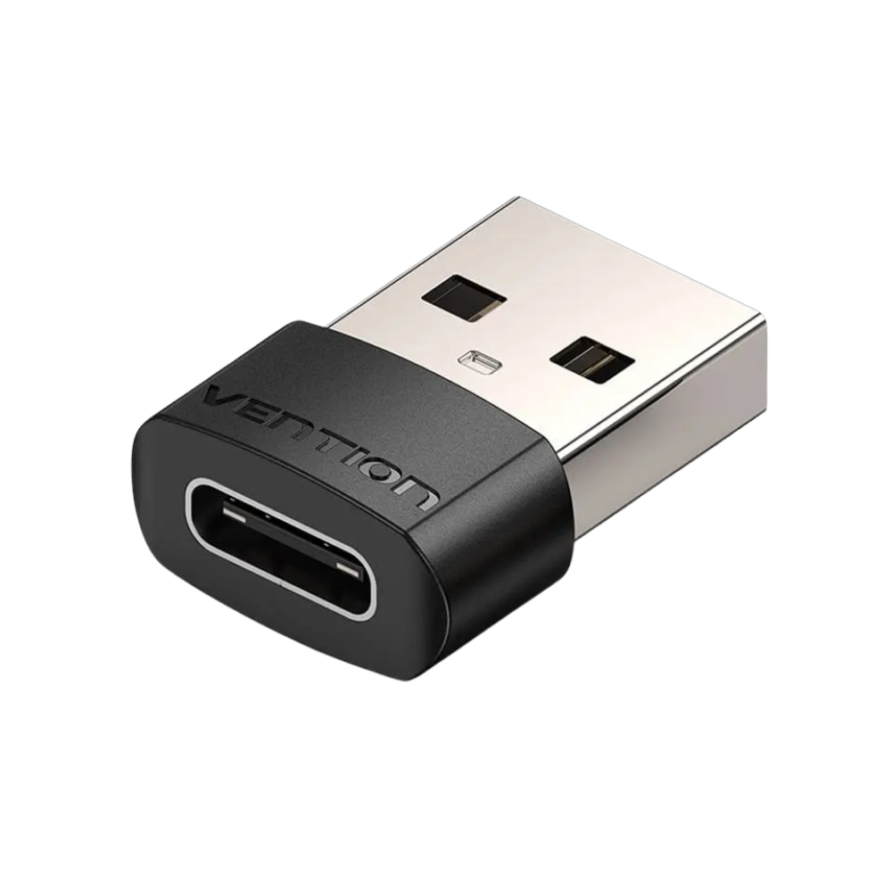 VENTION USB-A 2.0 (M) TO USB-C (F) ADAPTER (BLACK)