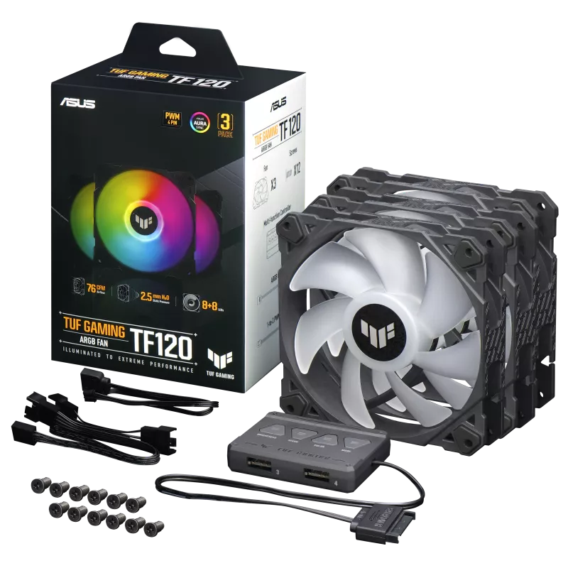 ASUS TUF GAMING TF120 ARGB FAN (BLACK) - PC Quickbuys