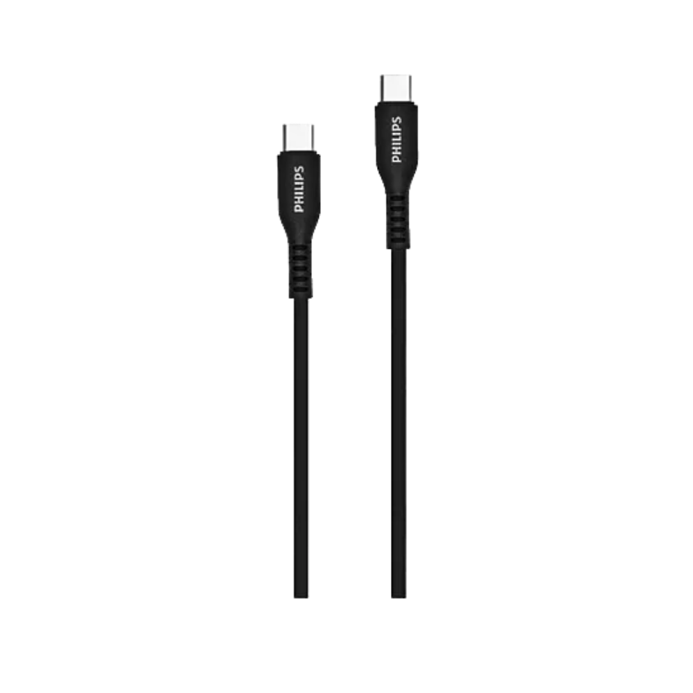 PHILIPS USB-C (M) TO USB-C (M) 60W SILICON CABLE (4FT/1.2M) BLACK