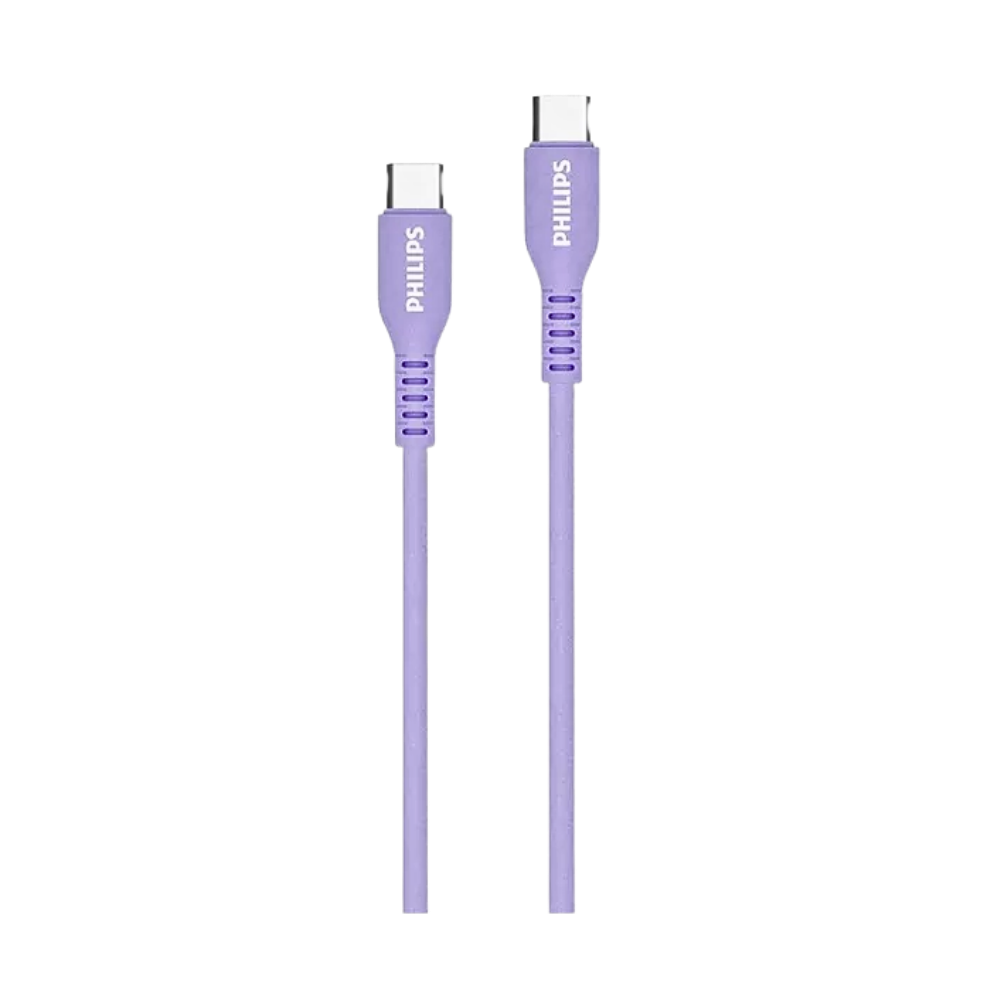 PHILIPS USB-C (M) TO USB-C (M) 60W SILICON CABLE (4FT/1.2M) PURPLE
