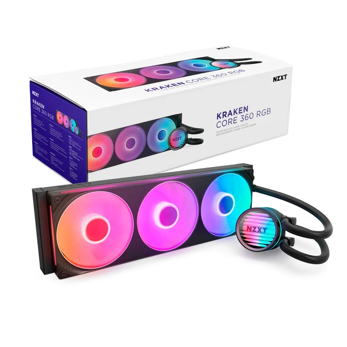 NZXT KRAKEN 360 AIO LIQUID COOLER W/ LCD DISPLAY (BLACK)