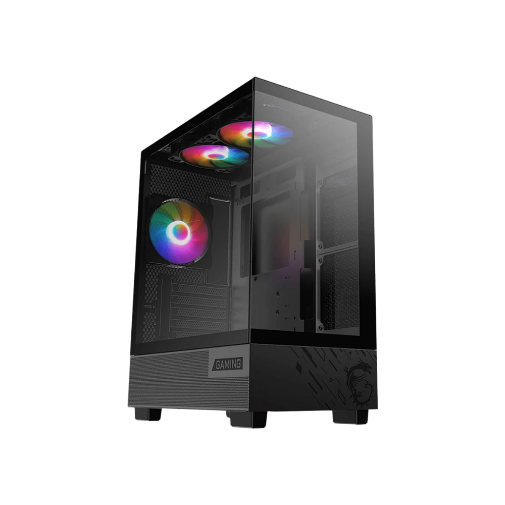 MSI PAG PANO M110A MID TOWER CASE W/ TEMPERED GLASS 3 ARGB FANS (BLACK)