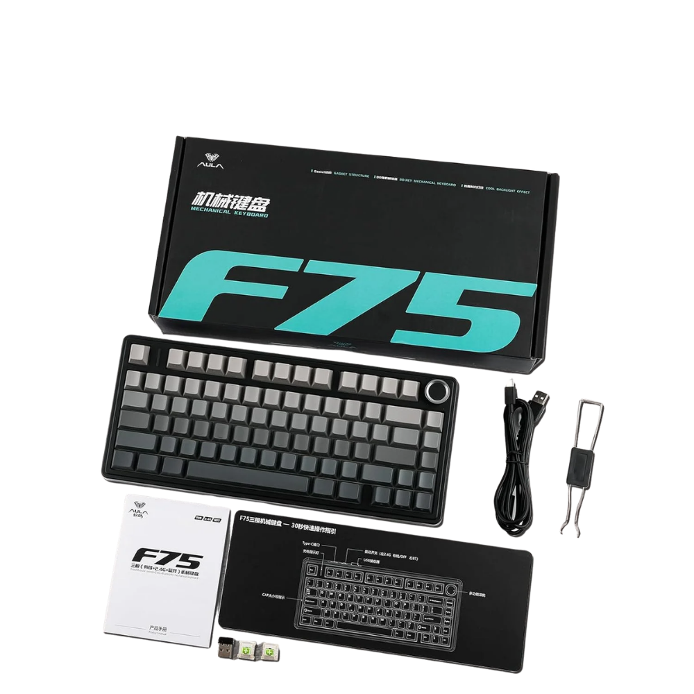 AULA F75 PRO 75-KEY GASKET TRI-MODE MECHANICAL KEYBOARD