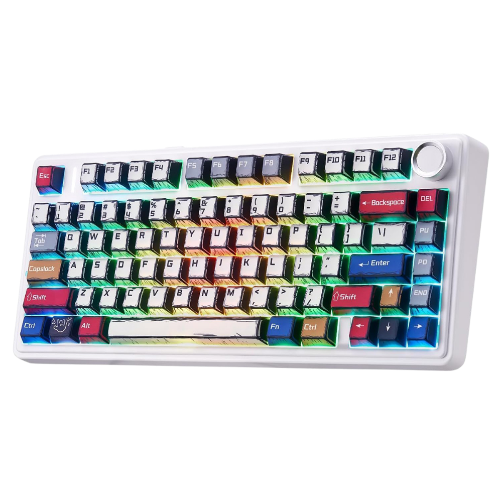 AULA F75 75-KEY GASKET TRI-MODE MECHANICAL KEYBOARD (LINEAR SWITCH/SWAPPBL) COMIC