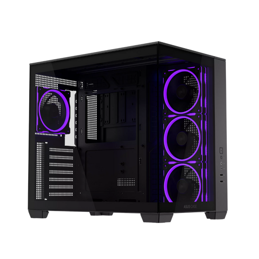 ASUS A32 PLUS TEMPERED GLASS DUAL CHAMBER ATX CASE W/ 4 ARGB FANS (BLACK)