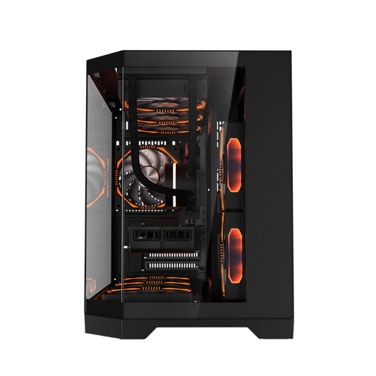 COOLMAN SPECTRA CASE M-ATX CASE W/ TEMPERED GLASS SIDE PANEL, LCD SCREEN