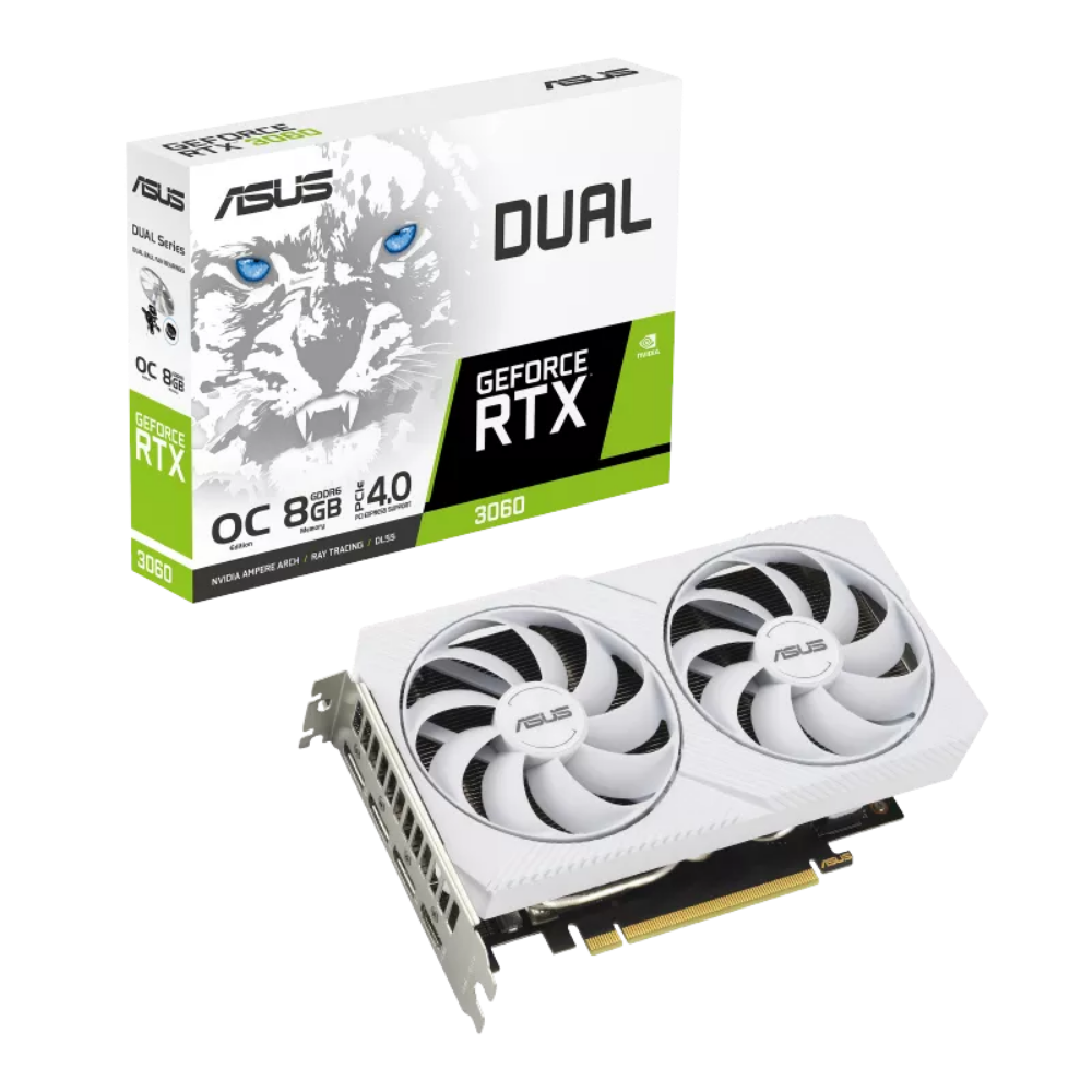 ASUS RTX 3060 8GB 128BIT GDDR6 DUAL-O8G-WHITE (HDMI, 3XDP)