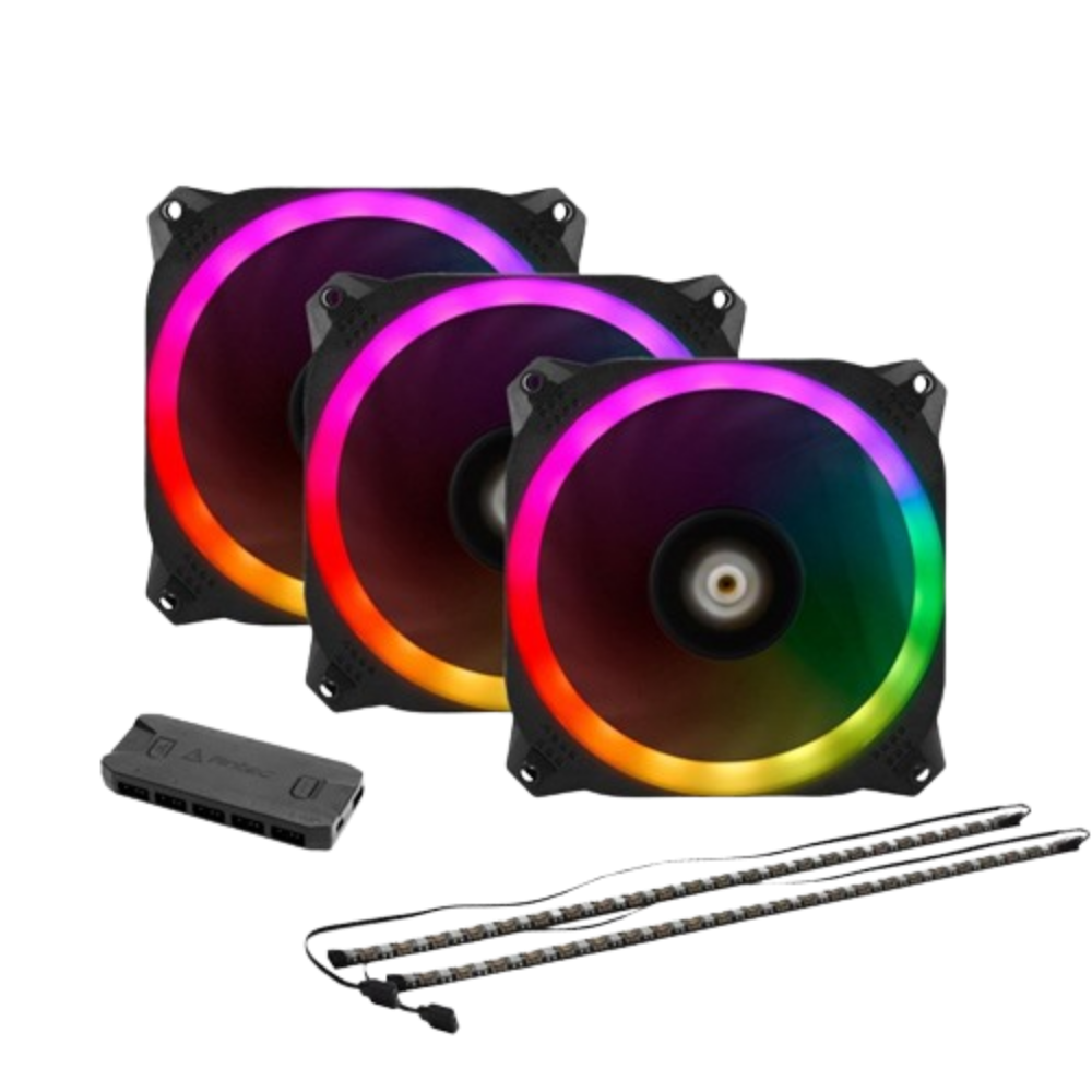ANTEC PRIZM 120 ARGB 3+2+C 3IN1 PACK WITH FAN CONTROLLER & ARGB LED STRIPS