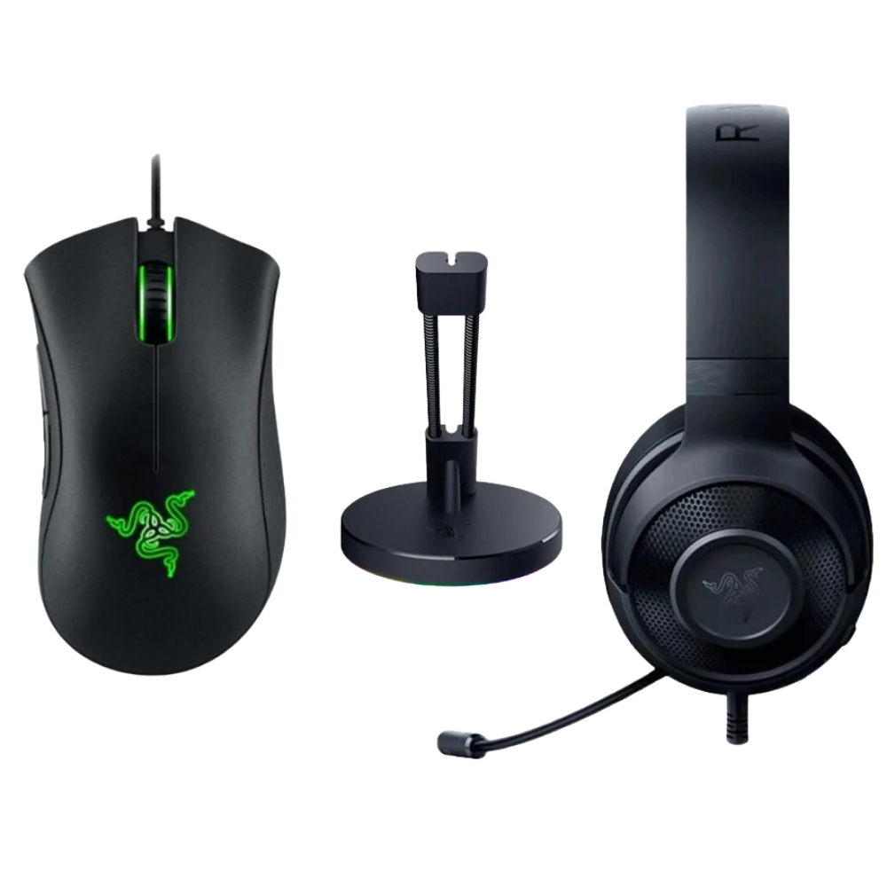 RAZER GAME ON BUNDLE (DEATHADDER ESSENTIAL MOUSE + KRAKEN X LITE HEADSET + MOUSE BUNGEE V3 CHROMA)