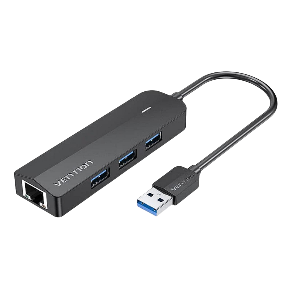 VENTION 4PORTS USB HUB (3XUSB-A 3.0, RJ45) BLACK