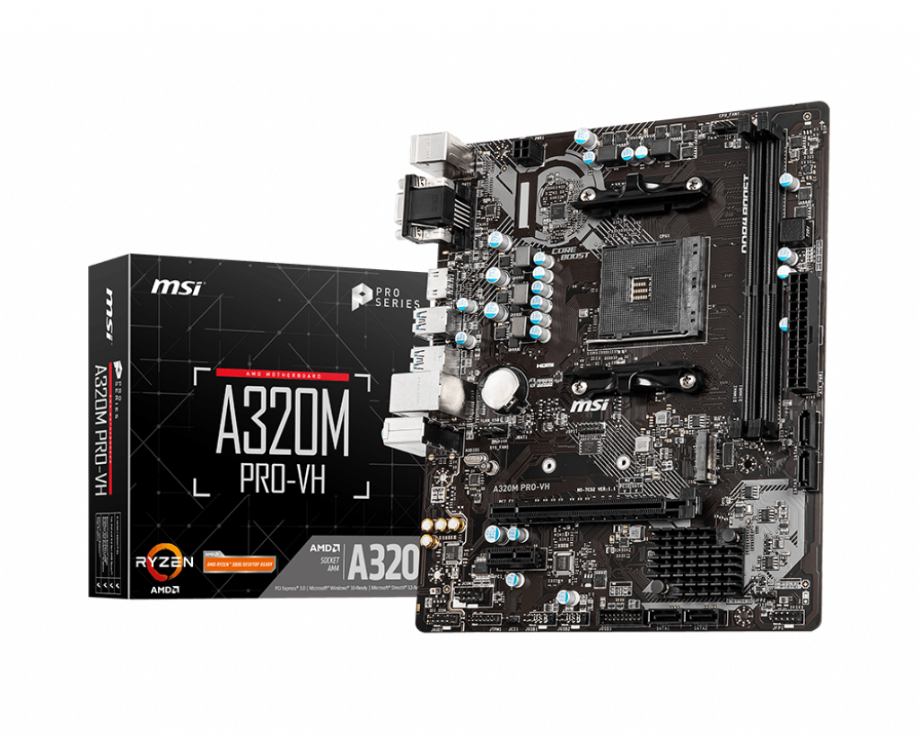 MSI A320M PRO-VH 2DDR4 M.2 MOTHERBOARD (DB15, HDMI)