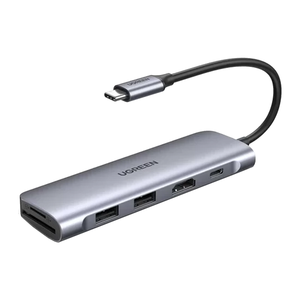 UGREEN 6 IN 1 USB-C HUB (2XUSB-A 3.0, USB-C, MICRO SD, SD, HDMI)