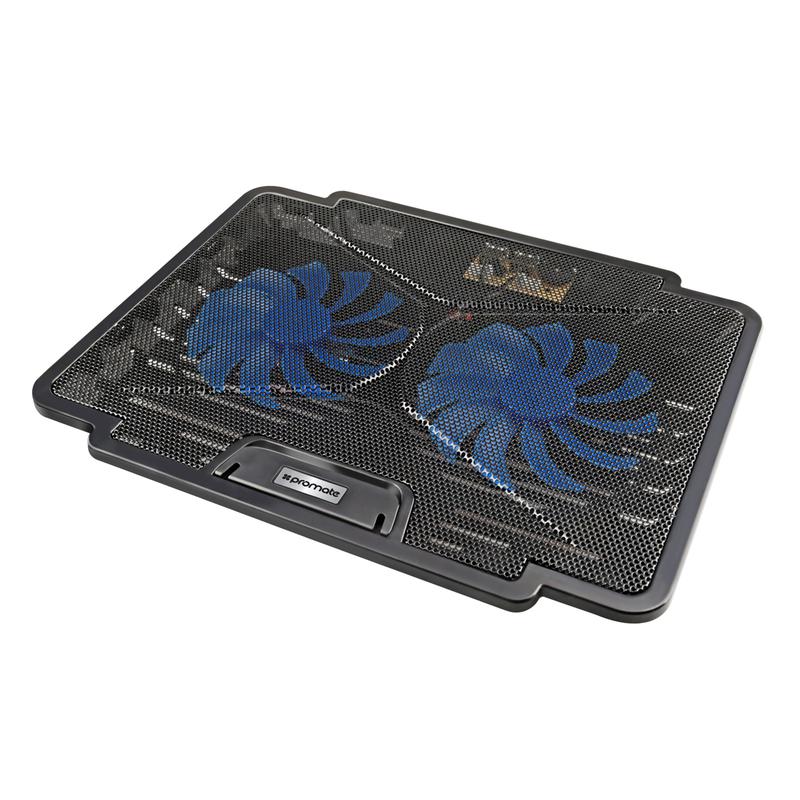PROMATE AIRBASE-1 LAPTOP COOLING PAD BLACK (2X140MM FAN, ADJ HEIGHT, 2USB PORT)