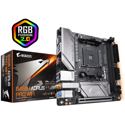 GIGABYTE GA-B450-I AUROS PRO WIFI 2DDR4 MOTHERBOARD (2XHDMI, DP)
