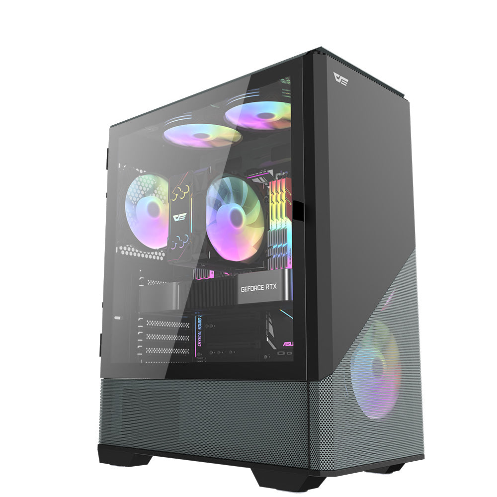 DARKFLASH DLC31 ATX CASE W/ TEMPERED GLASS SIDE PANEL (GRAY)