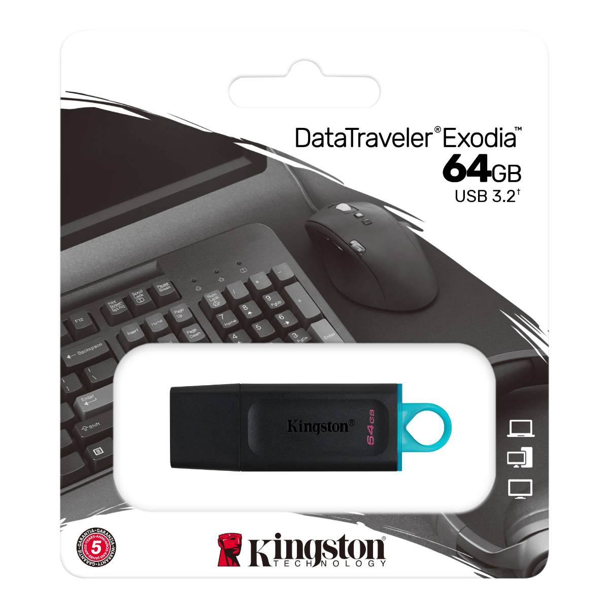 KINGSTON DATA TRAVELLER EXODIA 64GB USB3.2 FLASH DRIVE