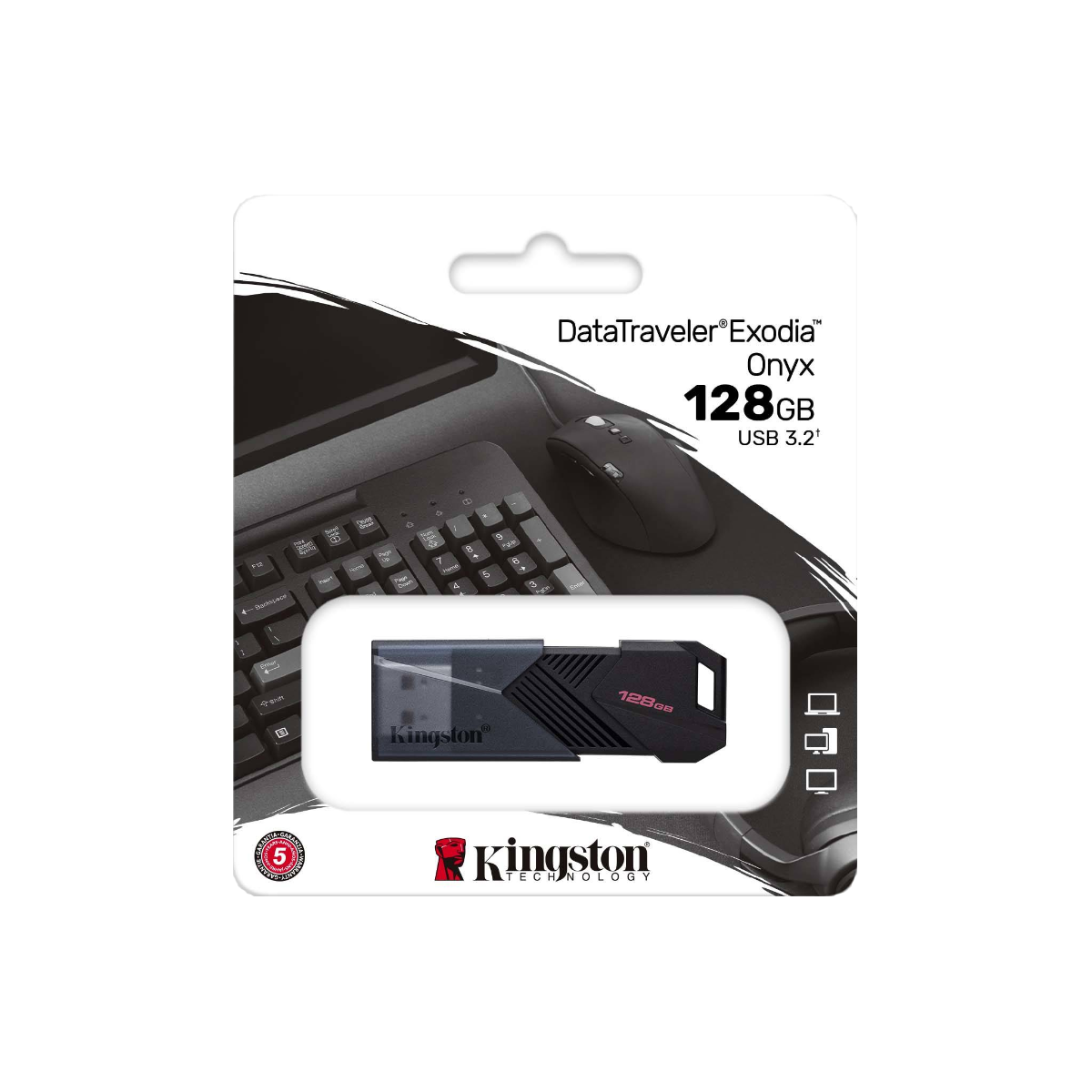 KINGSTON DATA TRAVELLER EXODIA ONYX 128GB USB3.2 FLASH DRIVE