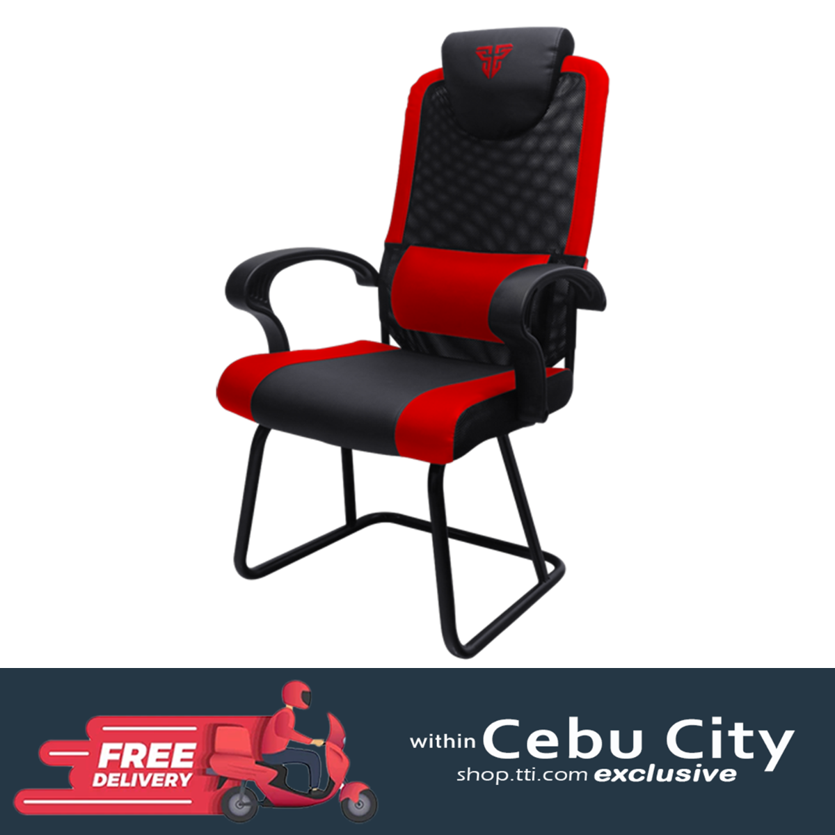 FANTECH ALPHA GC185 NET CLOTH BOW BASE GAMING CHAIR (RED/BLACK)