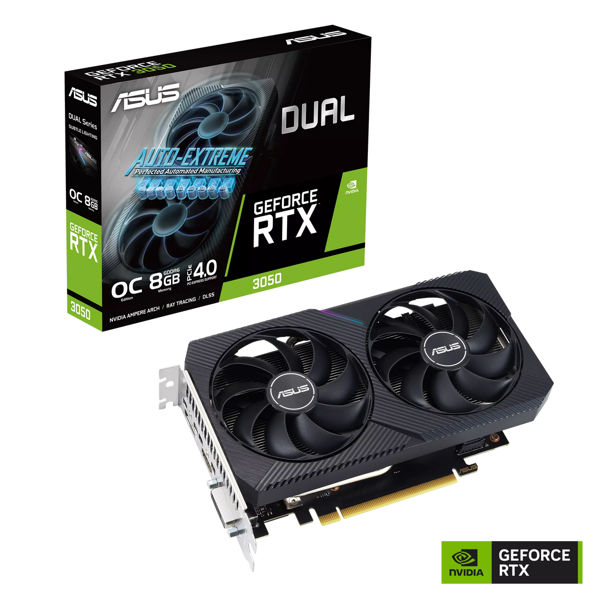 ASUS RTX 3050 8GB 128BIT GDDR6 DUAL-O8G-V2 (DVI, HDMI, DP)