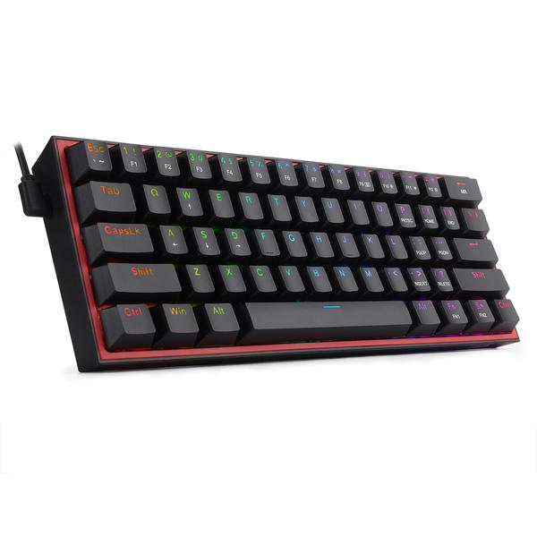 REDRAGON FIZZ RGB WIRED 60% MECHANICAL GAMING KEYBOARD (RED SWITCH/SWAPPBL)
