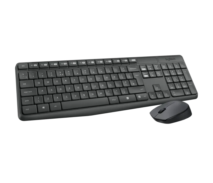 LOGITECH WIRELESS KEYBOARD + MOUSE MK235 (BLACK)