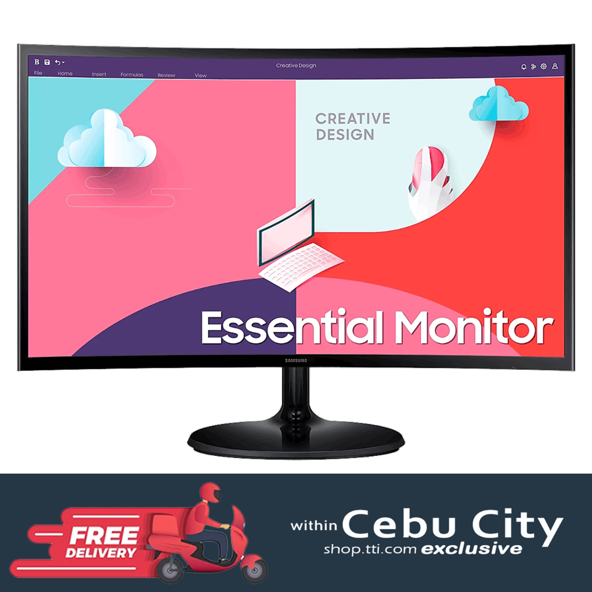 SAMSUNG LS24C360EAEXXP 24" FHD LED CURVED MONITOR WLMNT (HDMI, D-SUB)