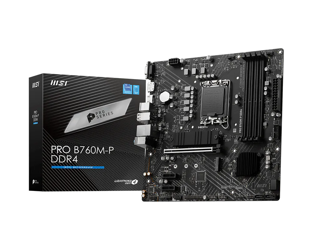 MSI PRO B760M-P 4DDR4 2XM.2 MOTHERBOARD (DB15, HDMI, DP)