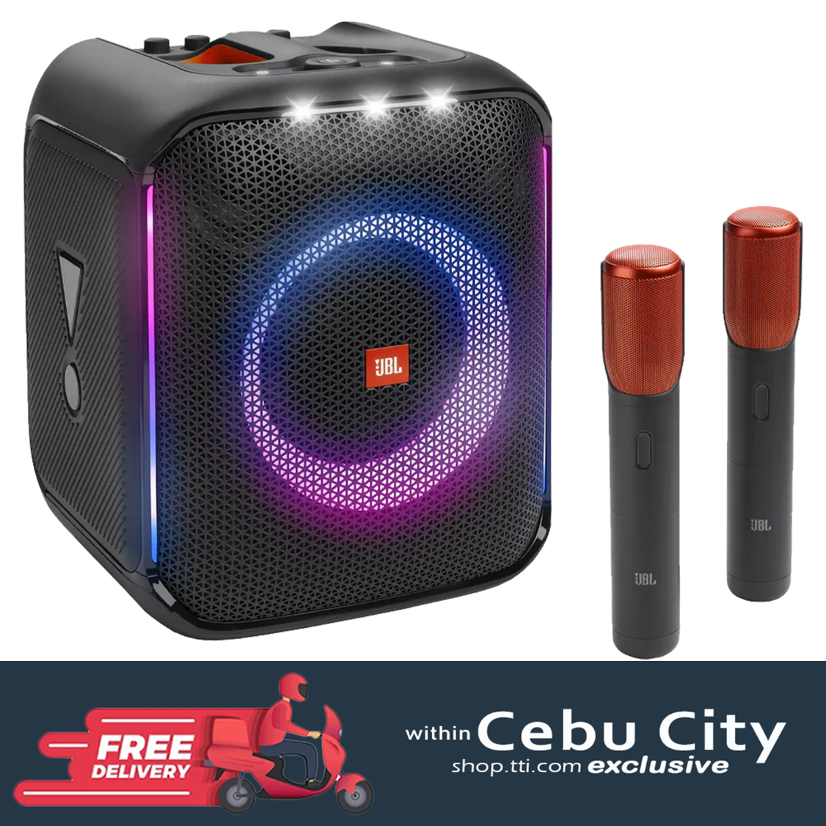 JBL PARTYBOX ENCORE PORTABLE BLUETOOTH SPEAKER W/ 2 WIRELESS MIC (BLACK)